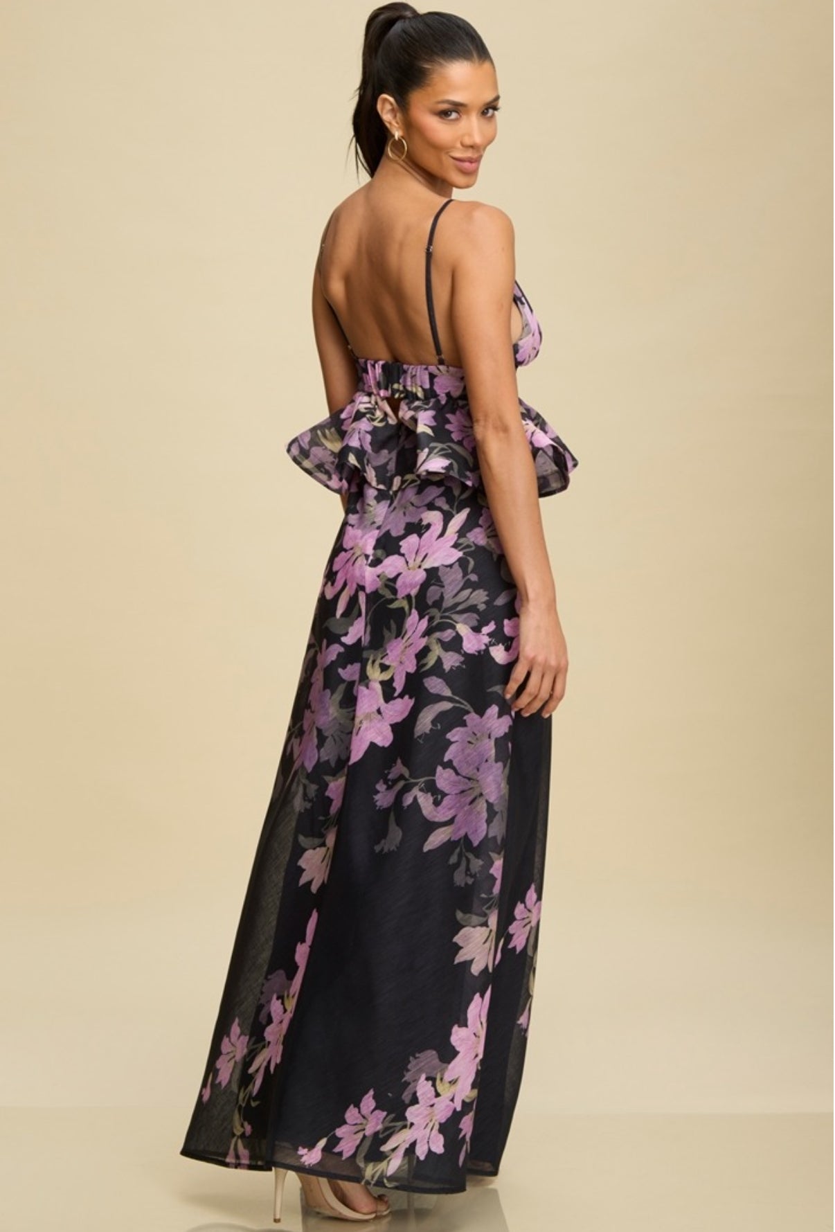 VESTIDO NEGRO ESTAMPADO FLORAL