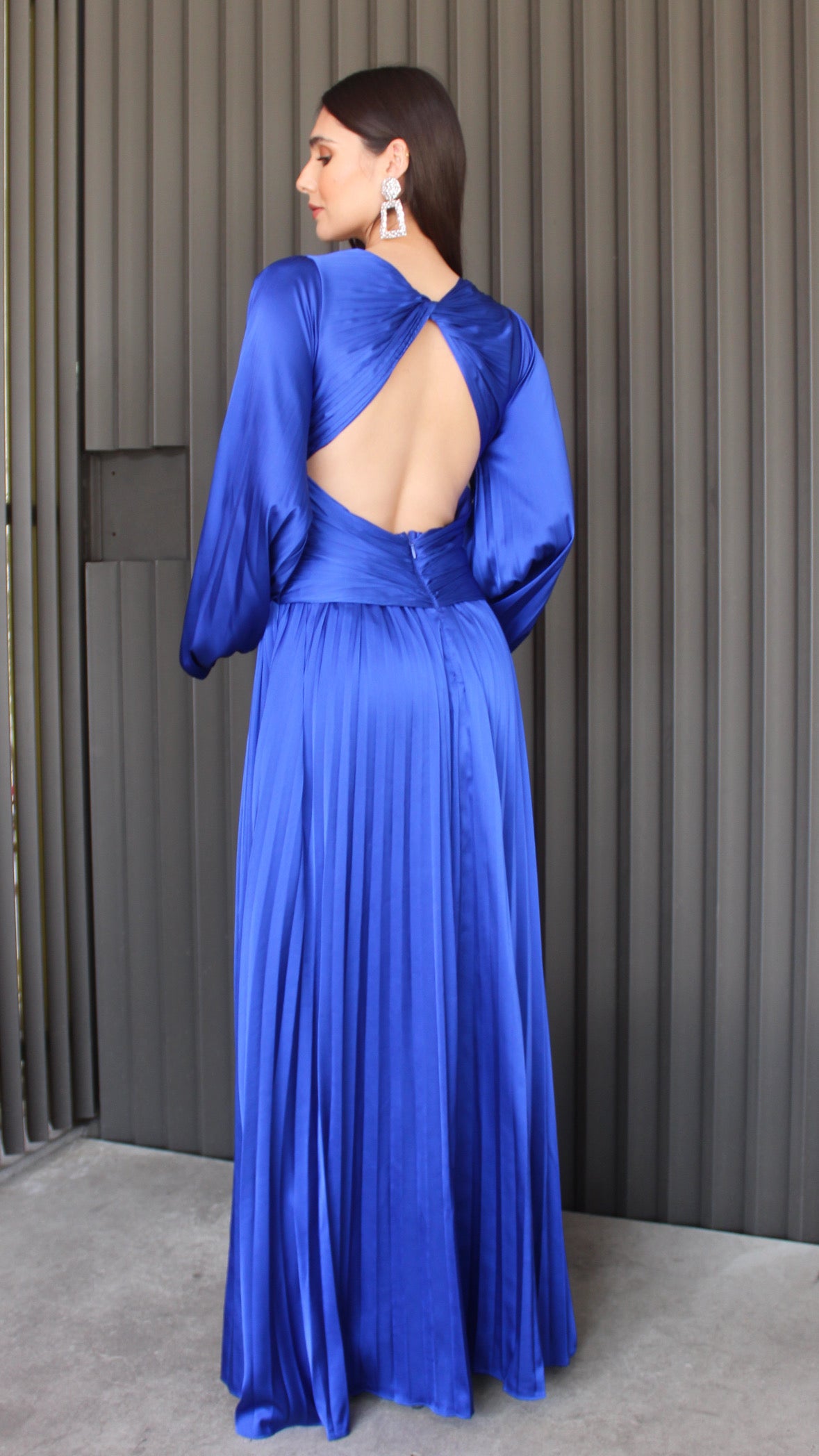 VESTIDO AZUL REY PLISADO