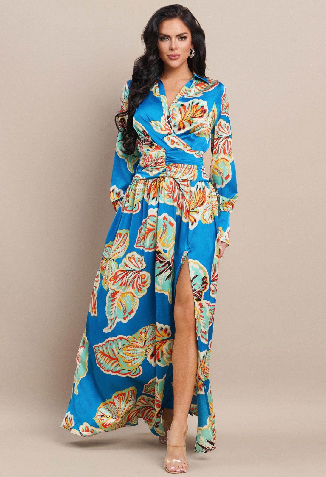 VESTIDO AZUL ESTAMPADO