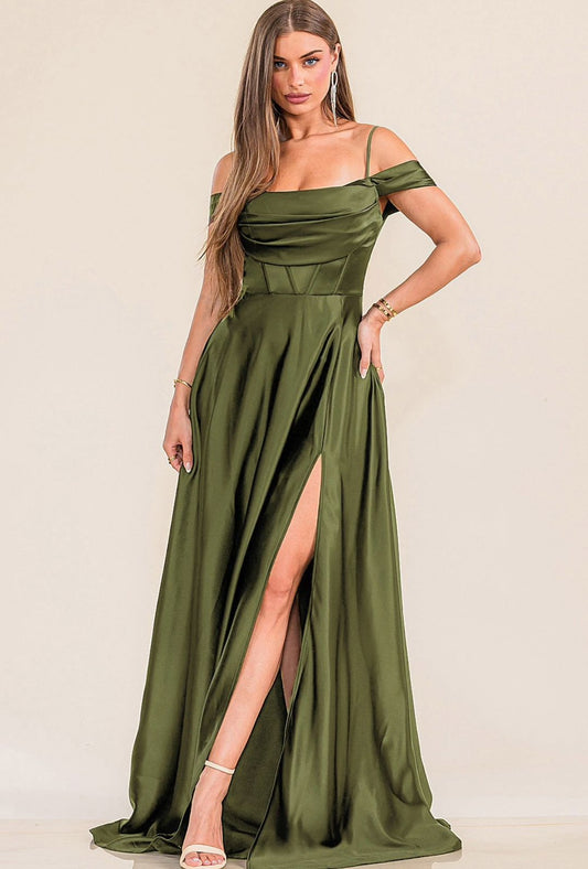 VESTIDO VERDE OLIVO