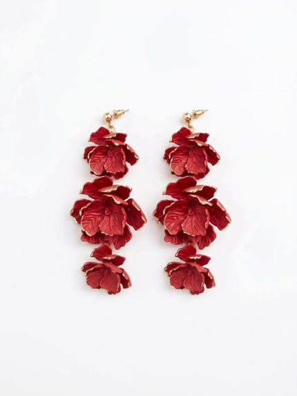 ARETE ROJO FLORES