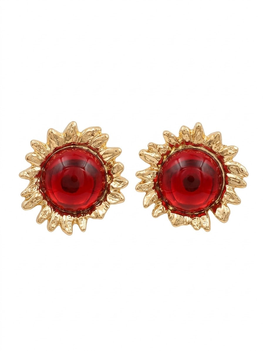 ARETE DORADO CON ROJO
