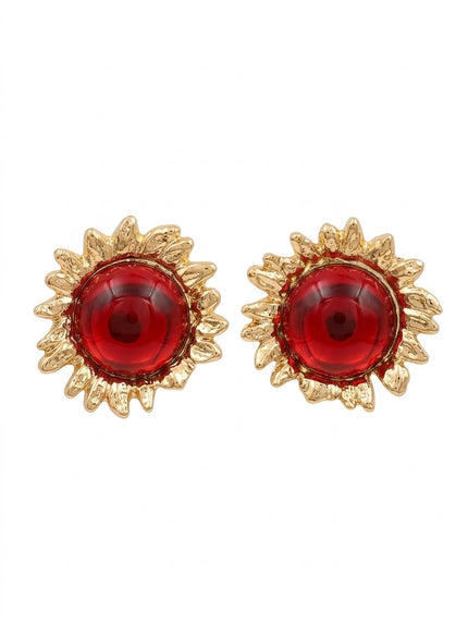 ARETE DORADO CON ROJO