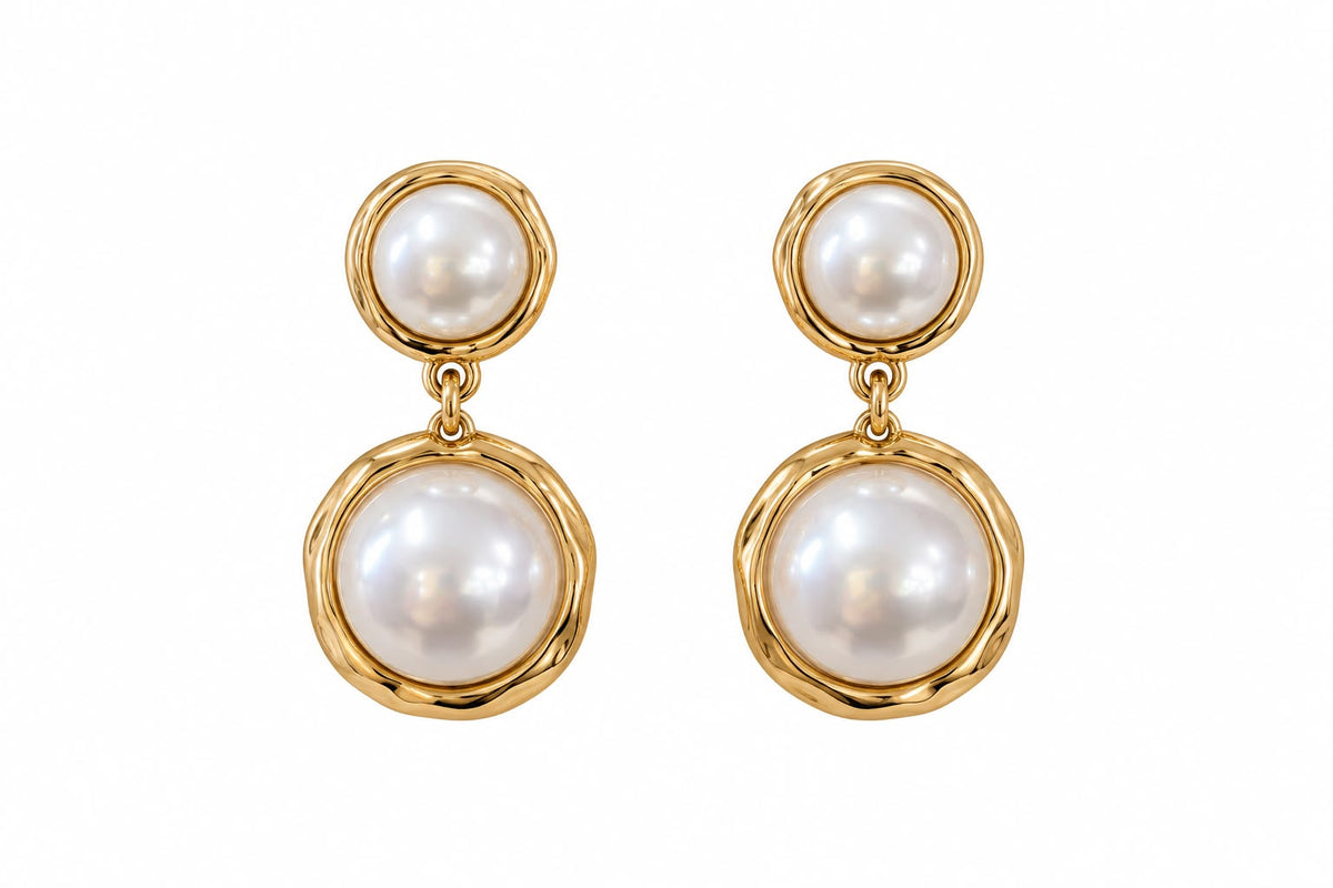 ARETE DORADO CON PERLA