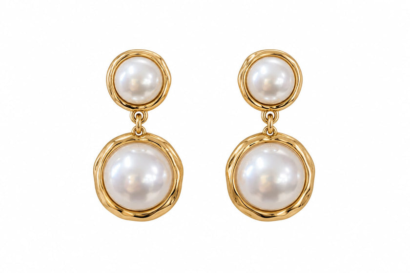 ARETE DORADO CON PERLA