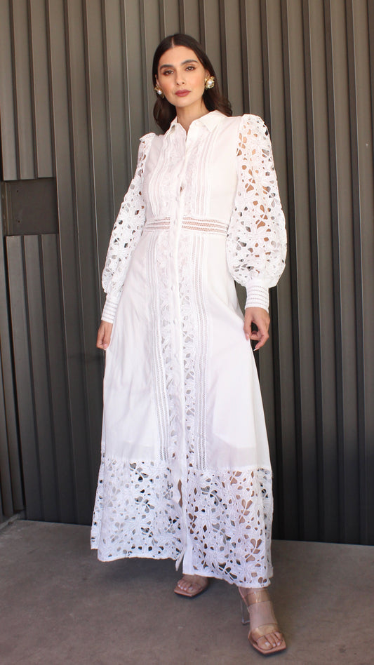 VESTIDO BLANCO CON CROCHET