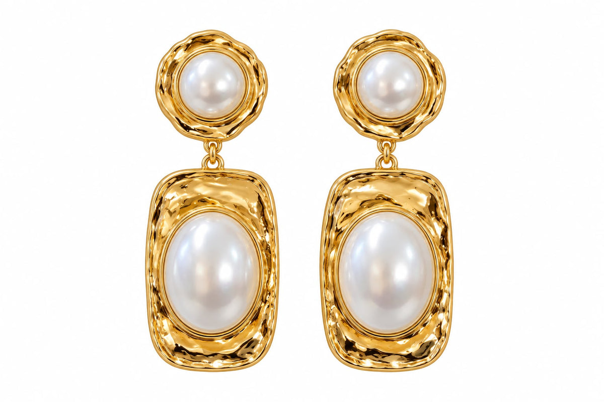 ARETE DORADO CON PERLA