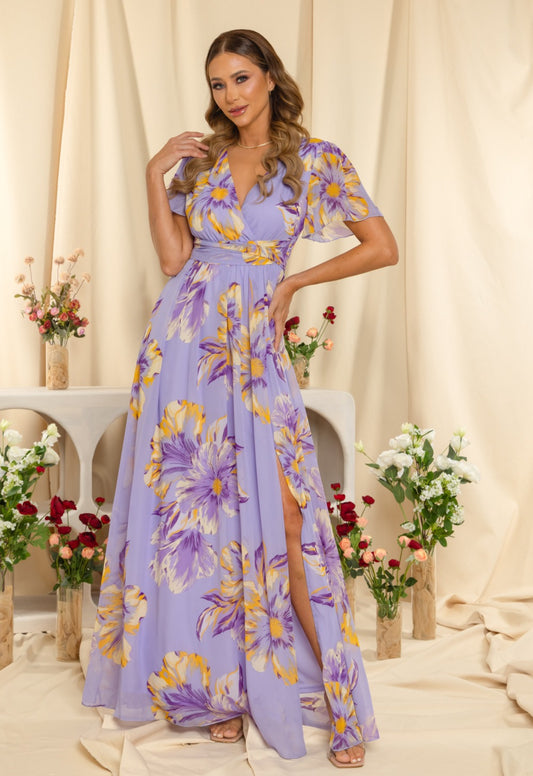CLEO VESTIDO MORADO ESTAMPADO