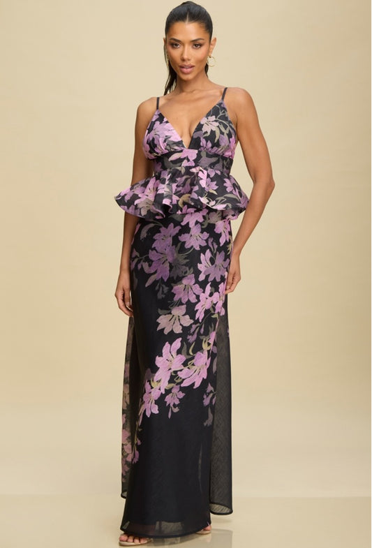 VESTIDO NEGRO ESTAMPADO FLORAL