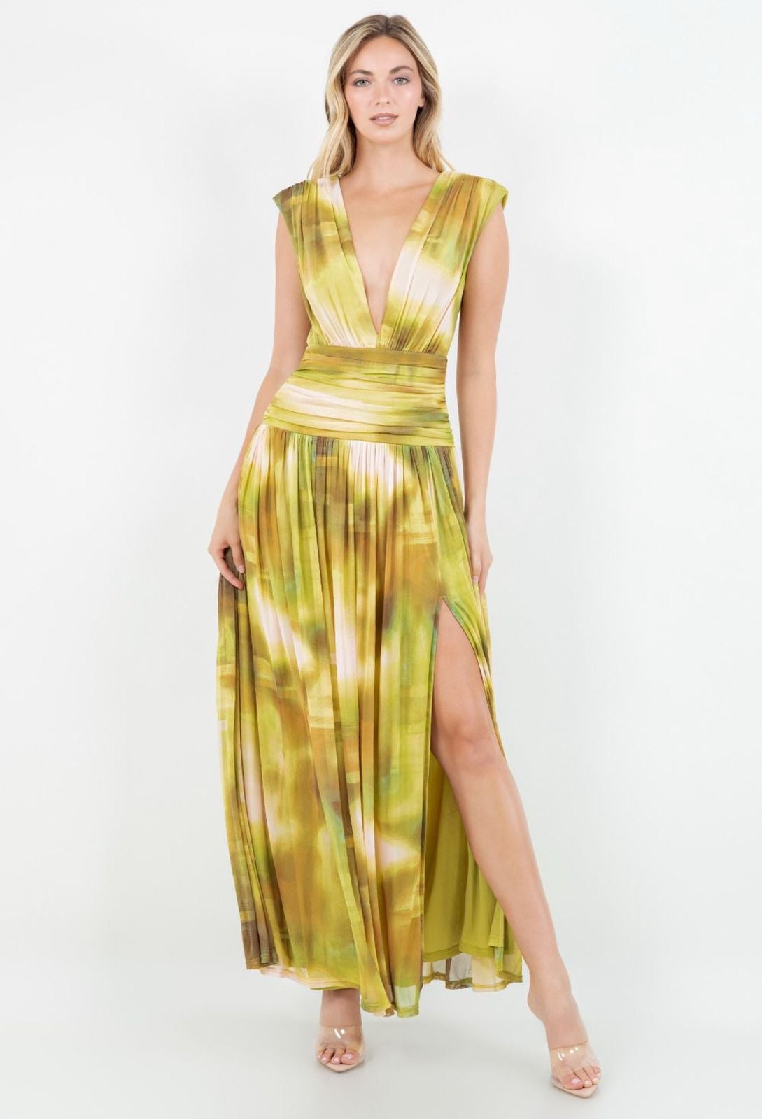 BRUNELLA VESTIDO VERDE ESTAMPADO