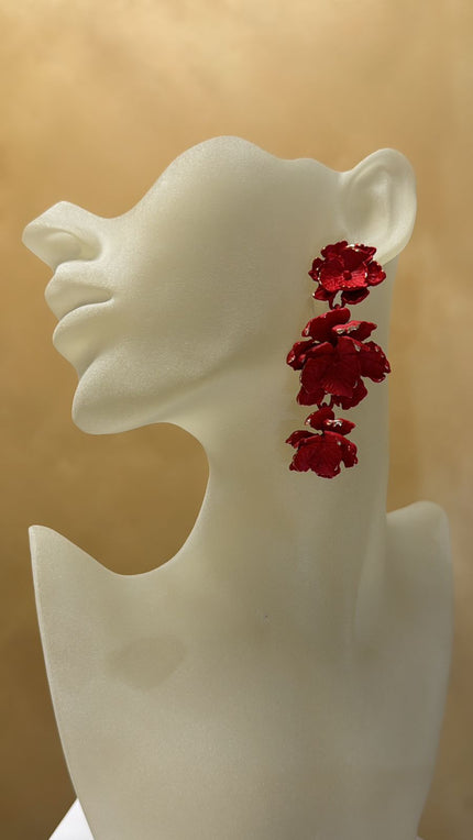 ARETE ROJO FLORES