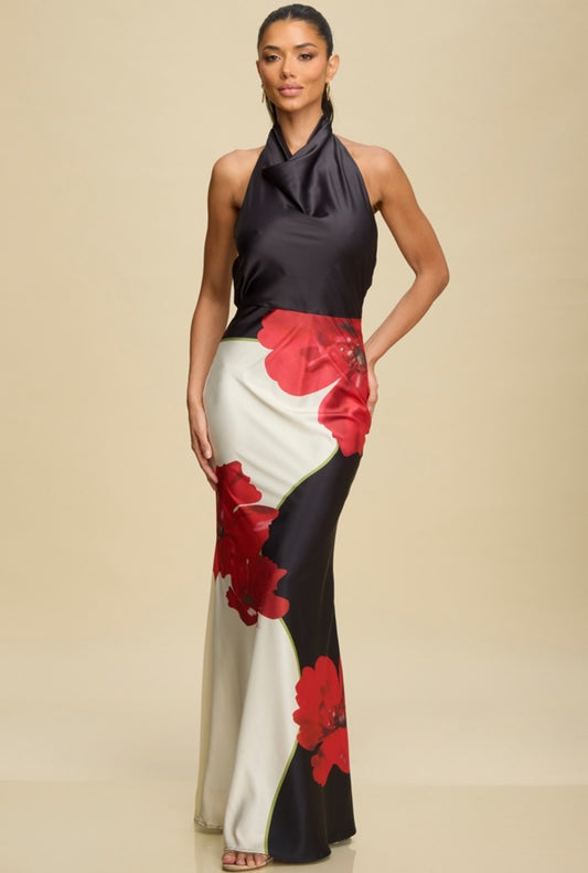 VESTIDO NEGRO ESTAMPADO