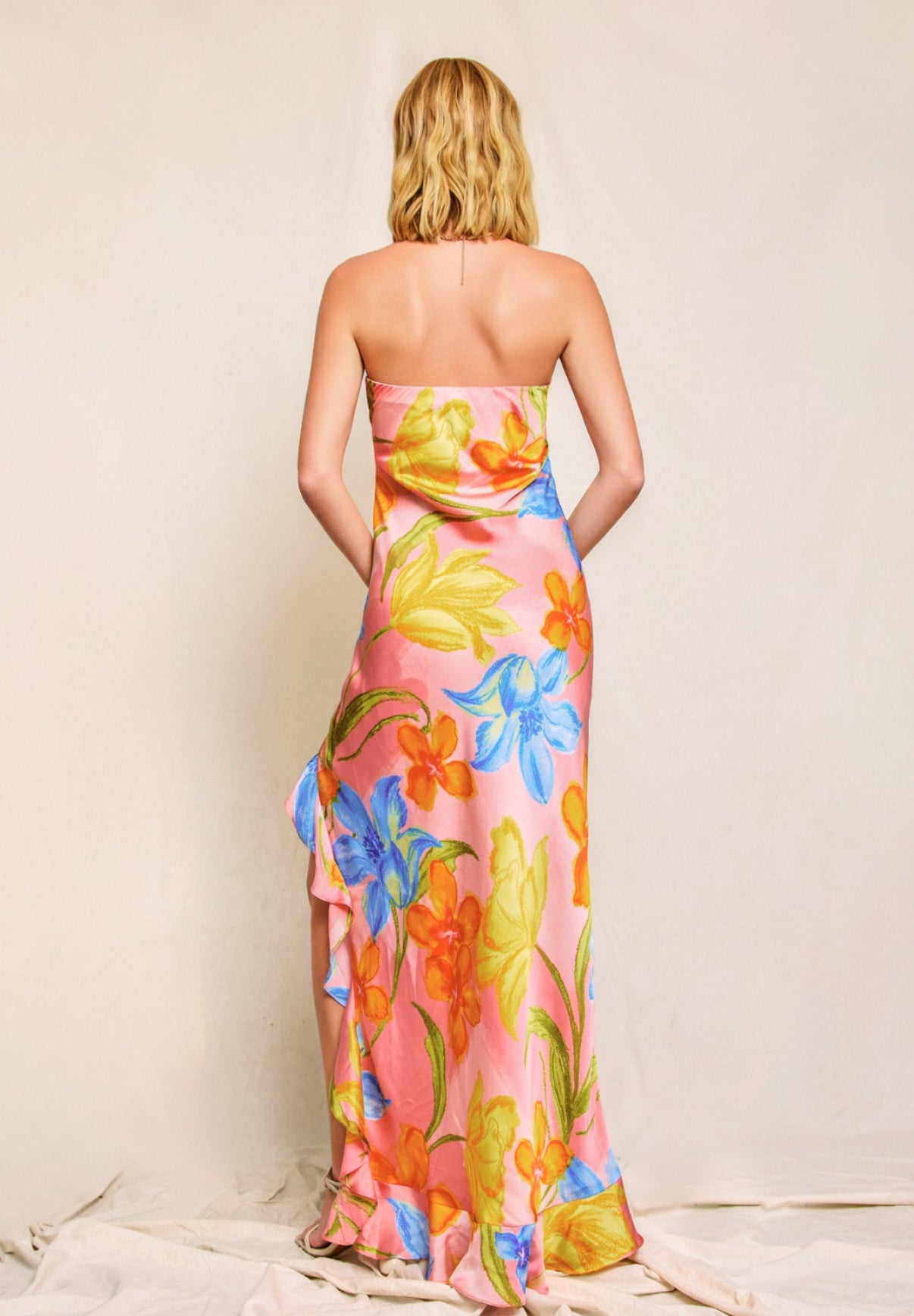 VESTIDO ROSA ESTAMPADO