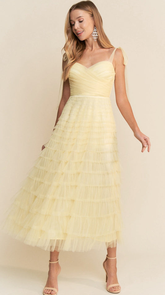 MF21468 VESTIDO AMARILLO TULL