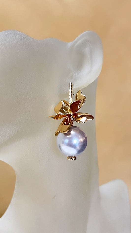 ARETE FLOR Y PERLA