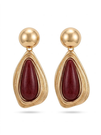 ARETE DORADO CON ROJO