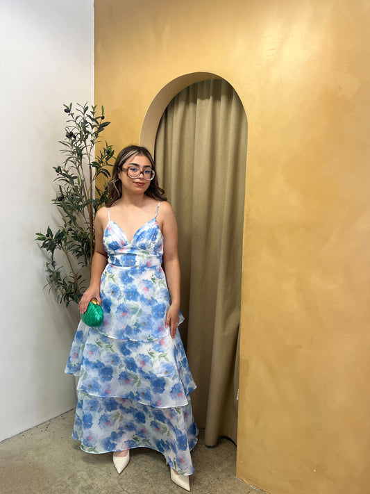 NAOMI VESTIDO AZUL ESTAMPADO