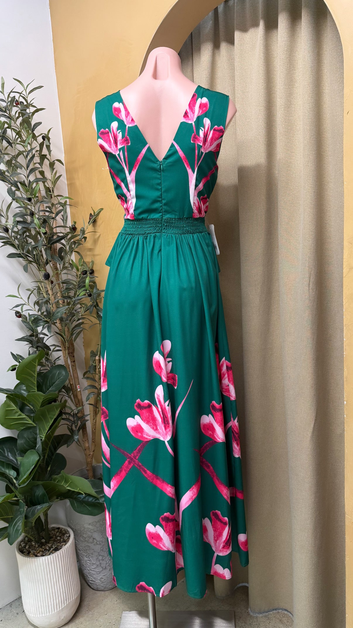 VESTIDO VERDE ESTAMPADO