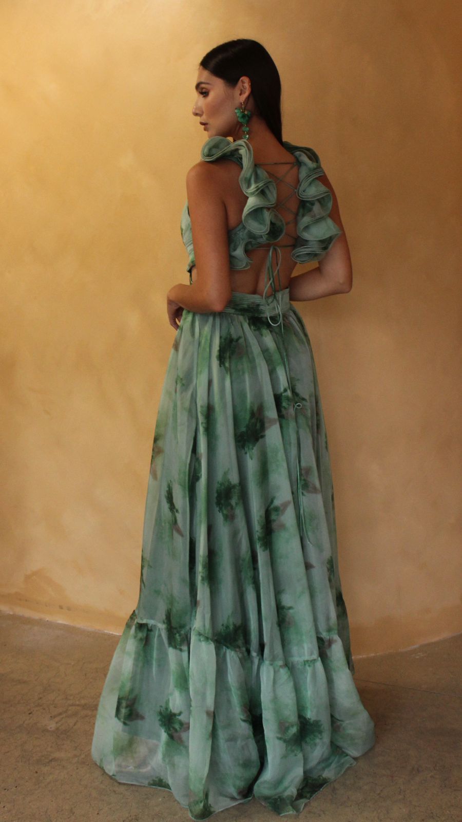 VESTIDO VERDE ESTAMPADO