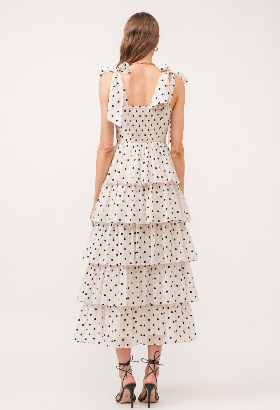 CASTELO VESTIDO BLANCO POLKA DOTS