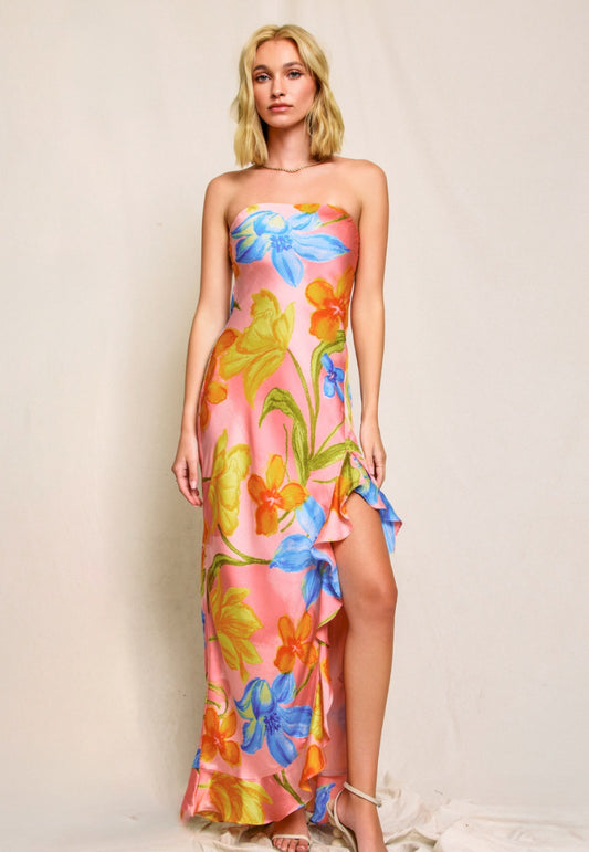 VESTIDO ROSA ESTAMPADO