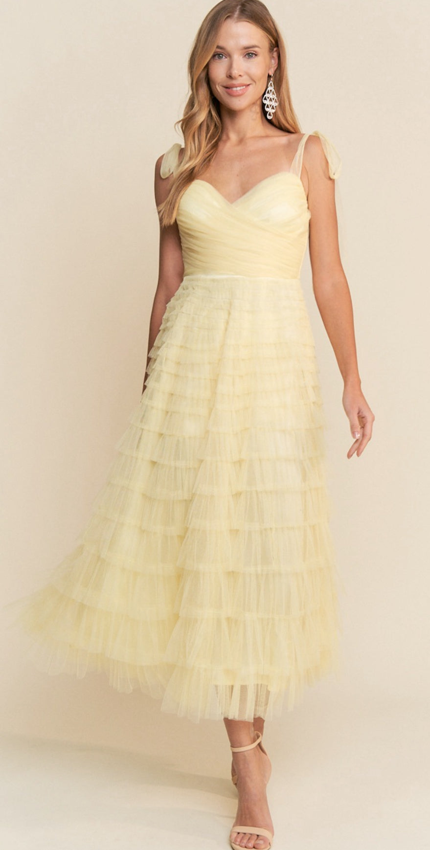 MF21468 VESTIDO AMARILLO TULL