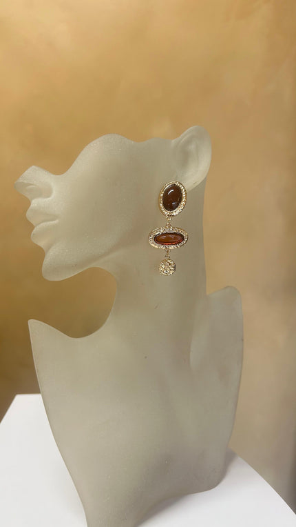 ARETES DORADOS CON CAFE