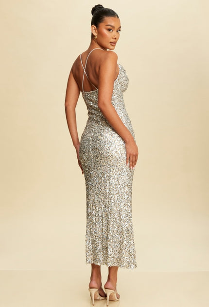 EUNICE VESTIDO PLATEADO