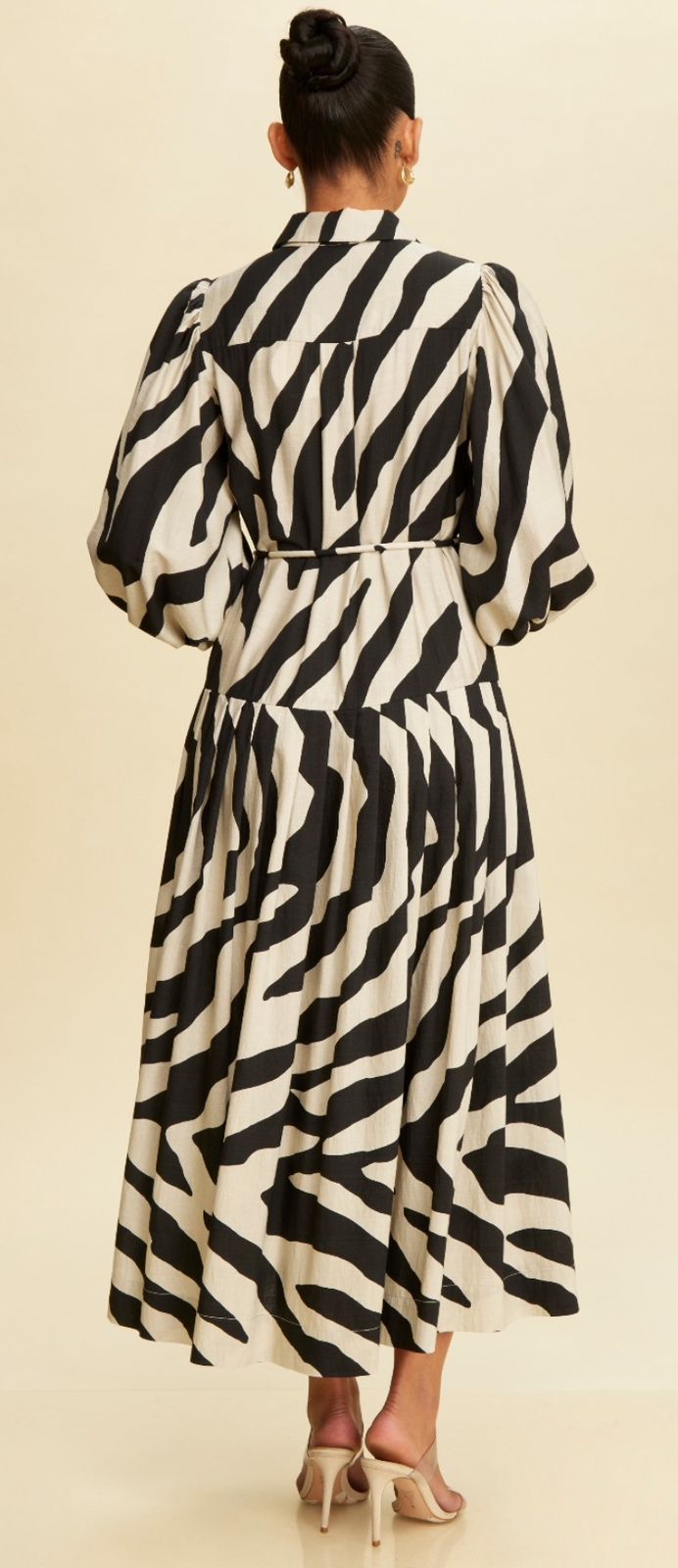 VESTIDO DE ZEBRA IVORY CON NEGRO