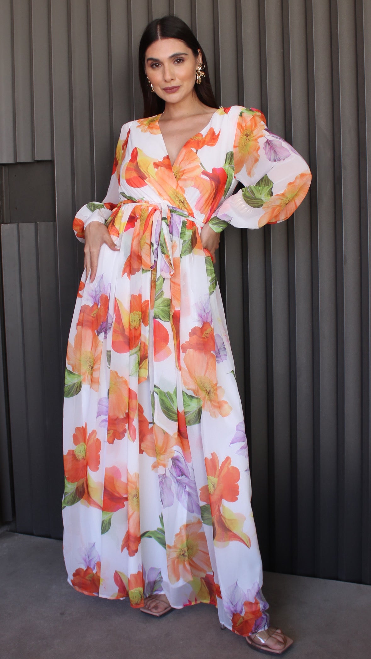 MAXI VESTIDO BLANCO ESTAMPADO FLORAL