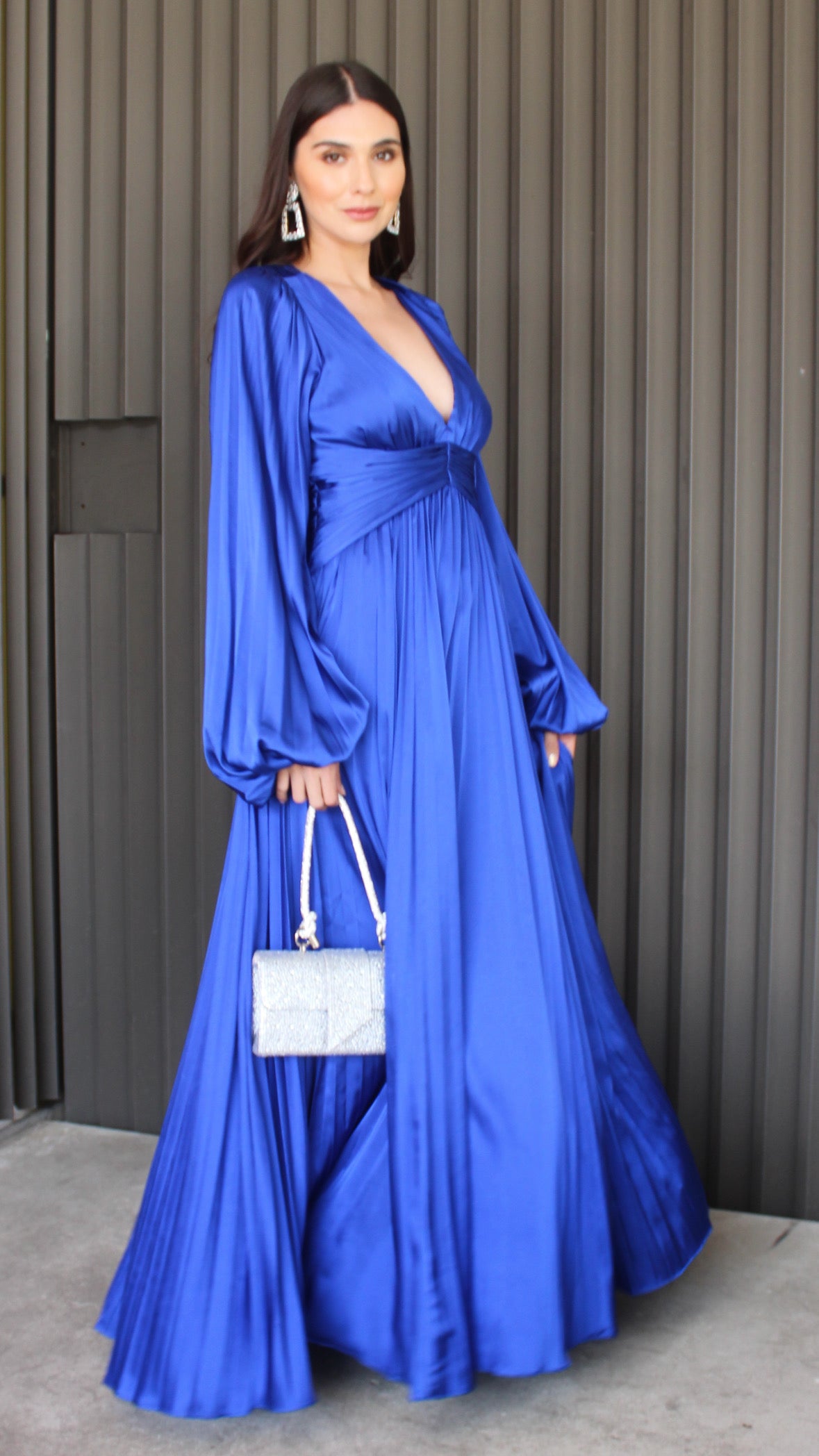 VESTIDO AZUL REY PLISADO