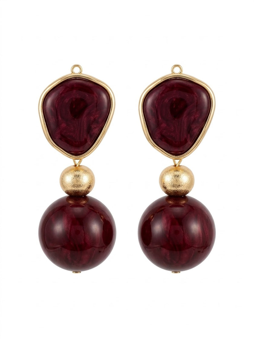 ARETE DORADO CON ROJO