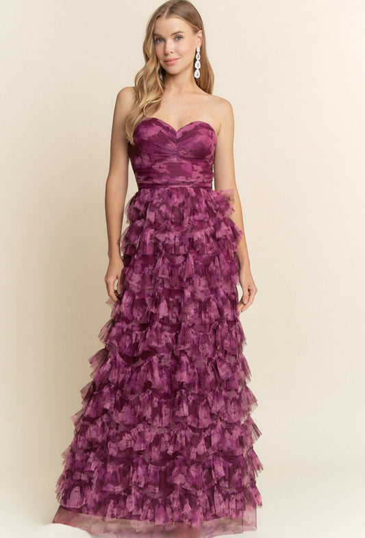 BECCA VESTIDO VINO ESTAMPADO