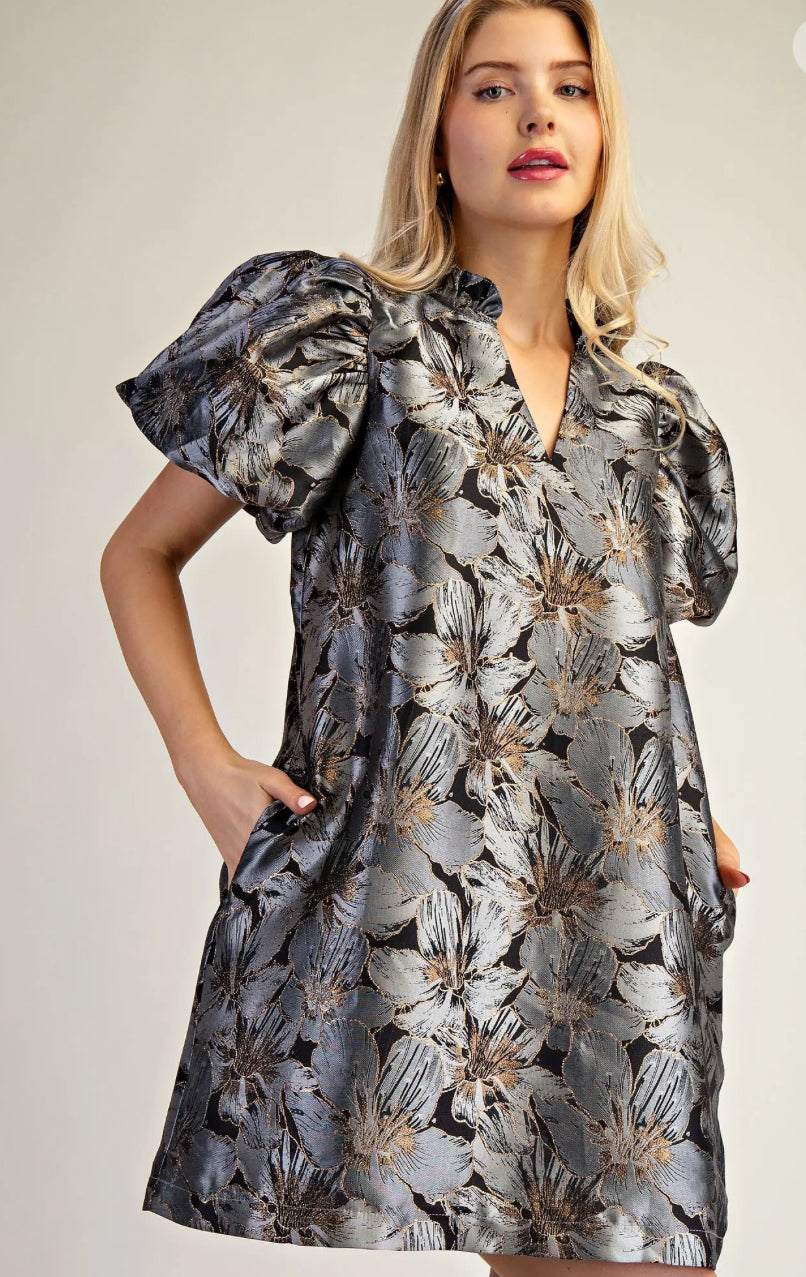 VESTIDO PLATA METÁLICO