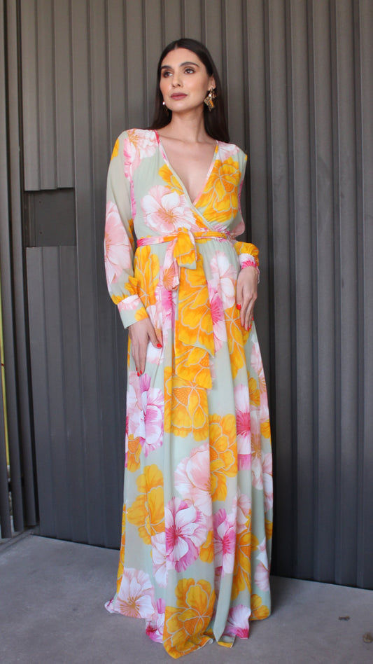 MAXI VESTIDO ESTAMPADO FLORAL