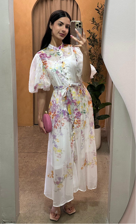 VESTIDO BLANCO ESTAMPADO