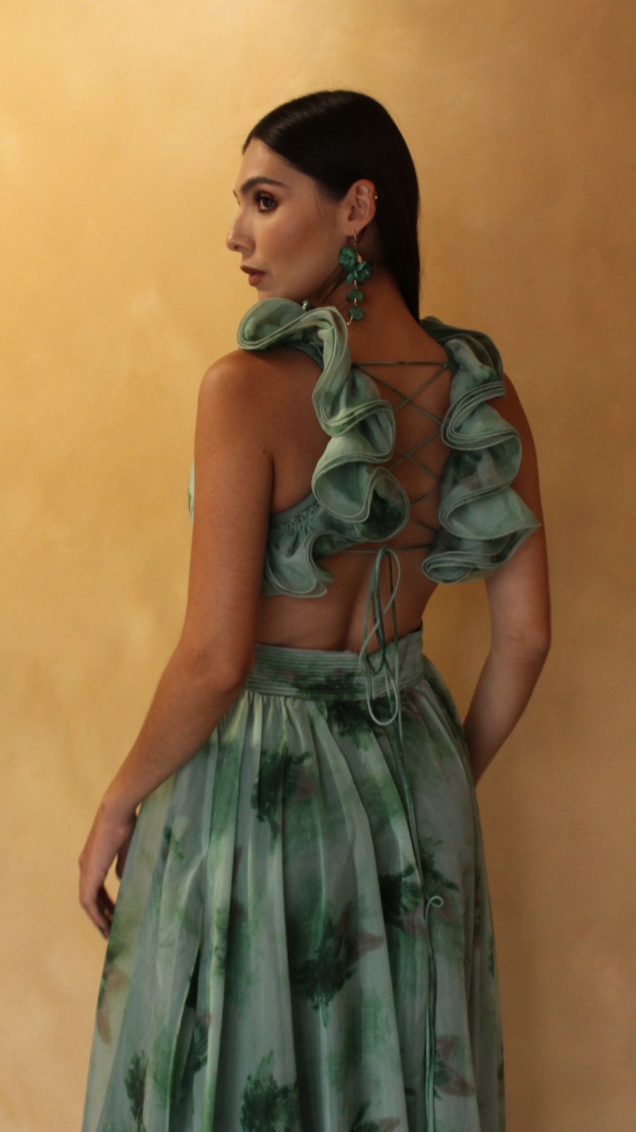 VESTIDO VERDE ESTAMPADO