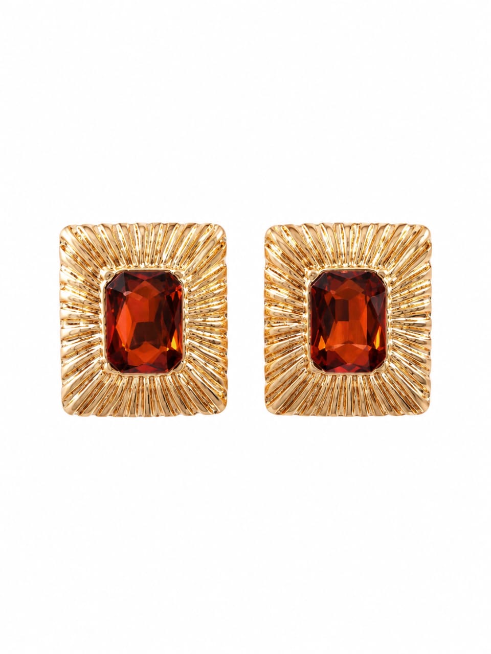 ARETE DORADO CON ROJO