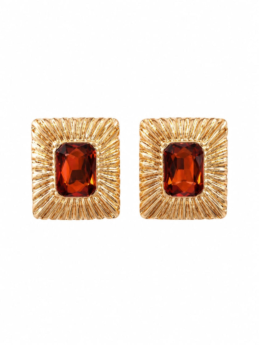 ARETE DORADO CON ROJO