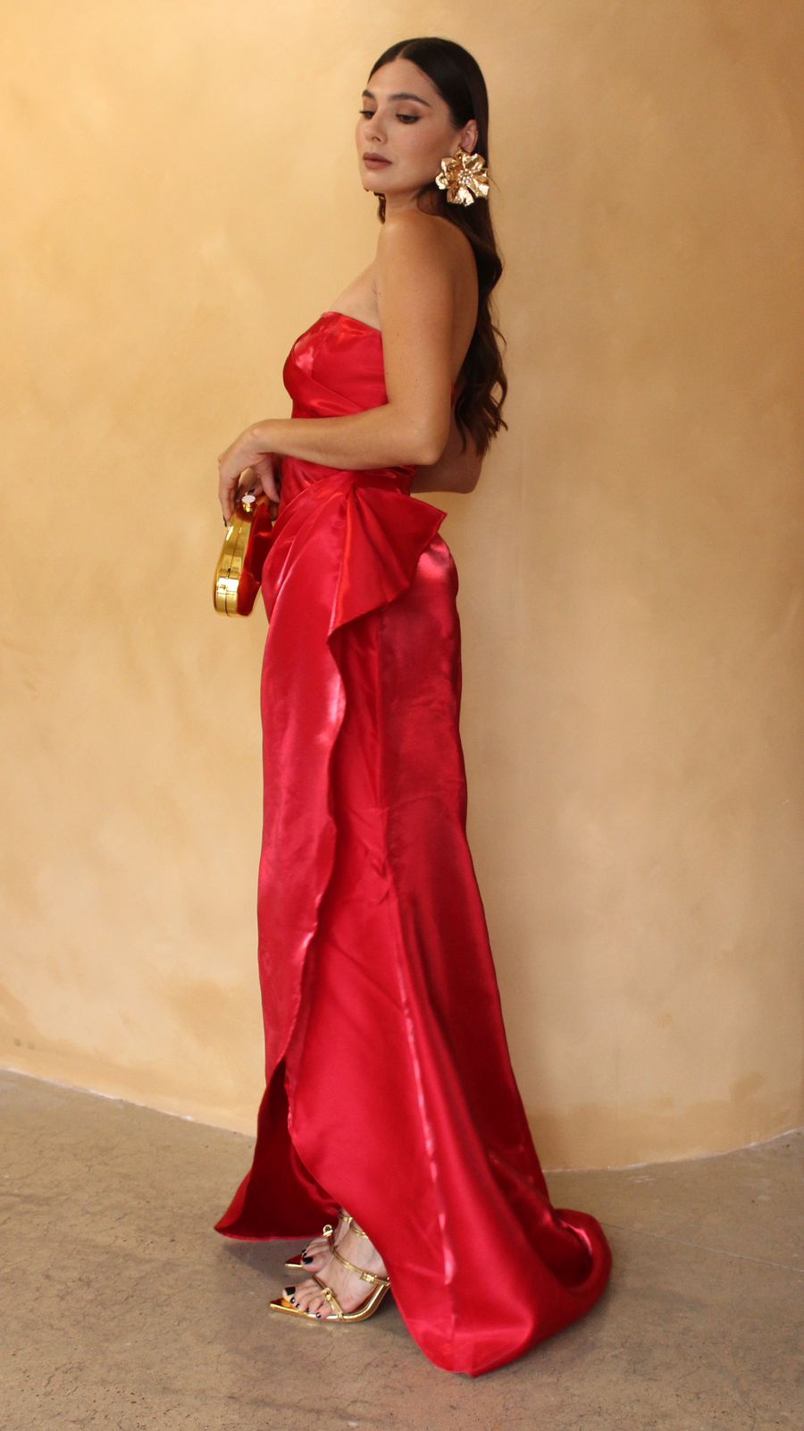 VESTIDO ROJO STRAPLESS