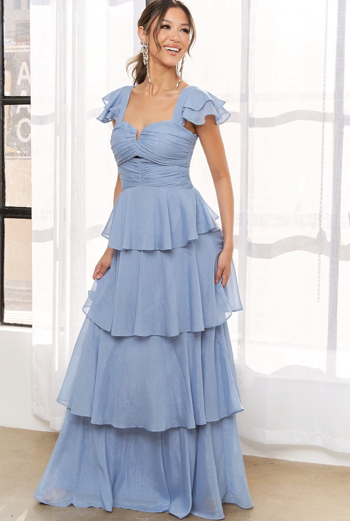 MM2898 VESTIDO AZUL DUSTY BLUE