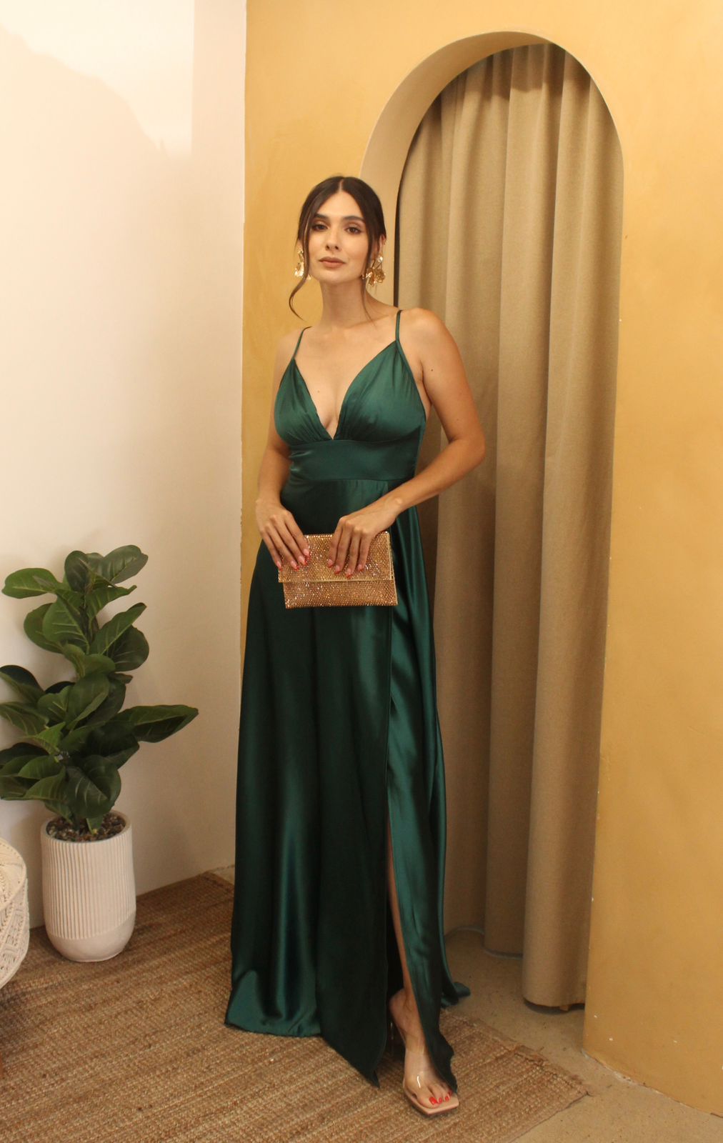 VESTIDO VERDE ESMERALDA DE TIRANTES