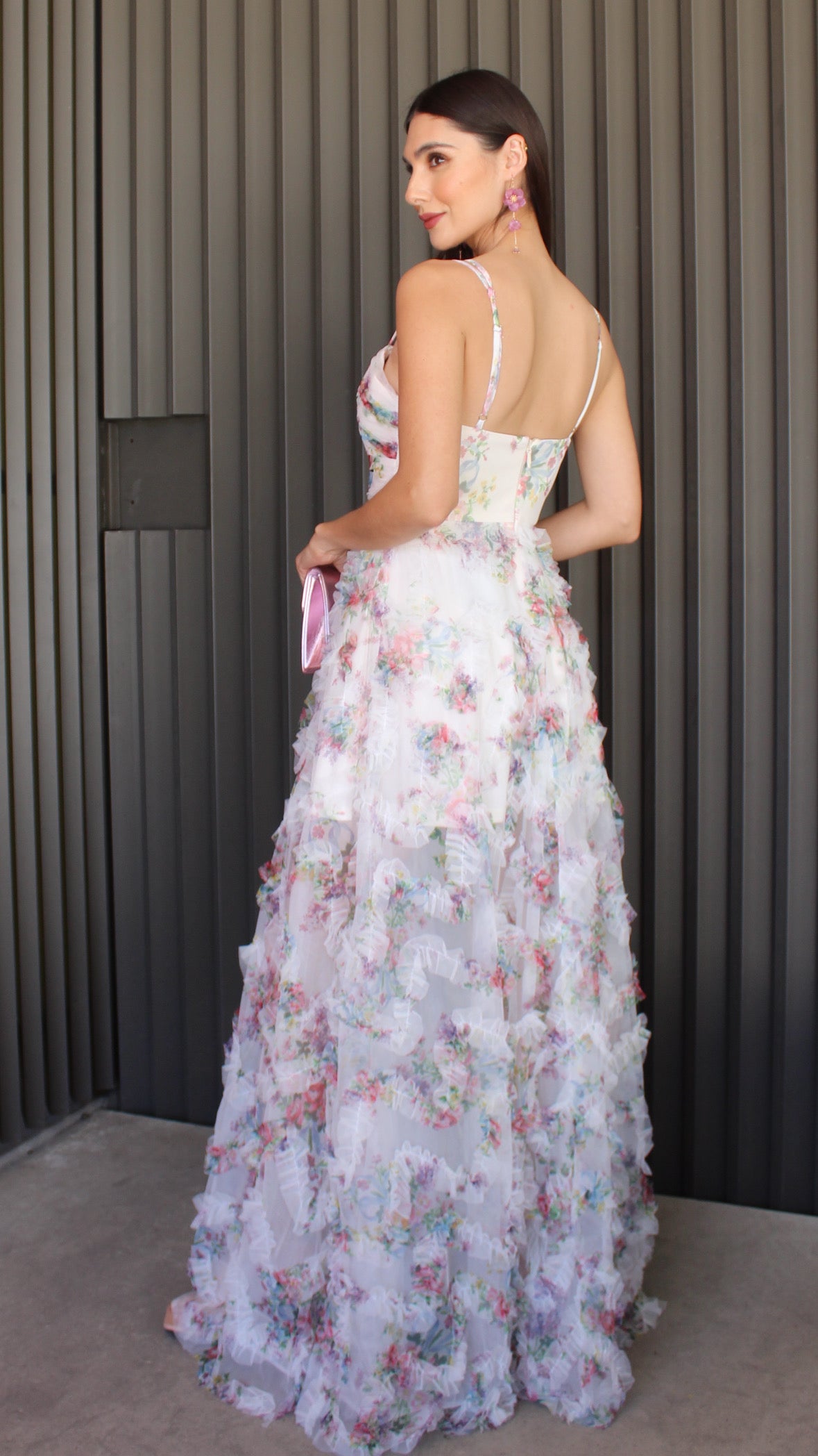 VESTIDO BLANCO CON ESTAMPADO DE FLORES