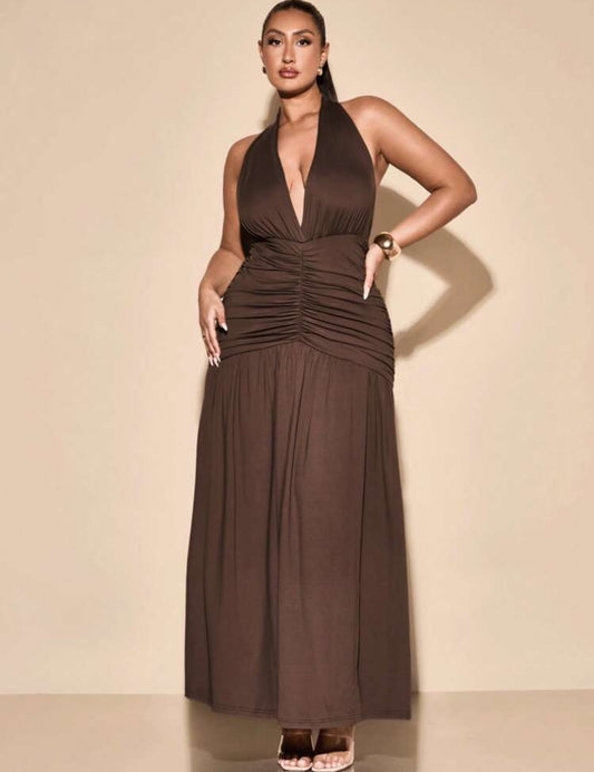 VESTIDO CAFÉ CHOCOLATE