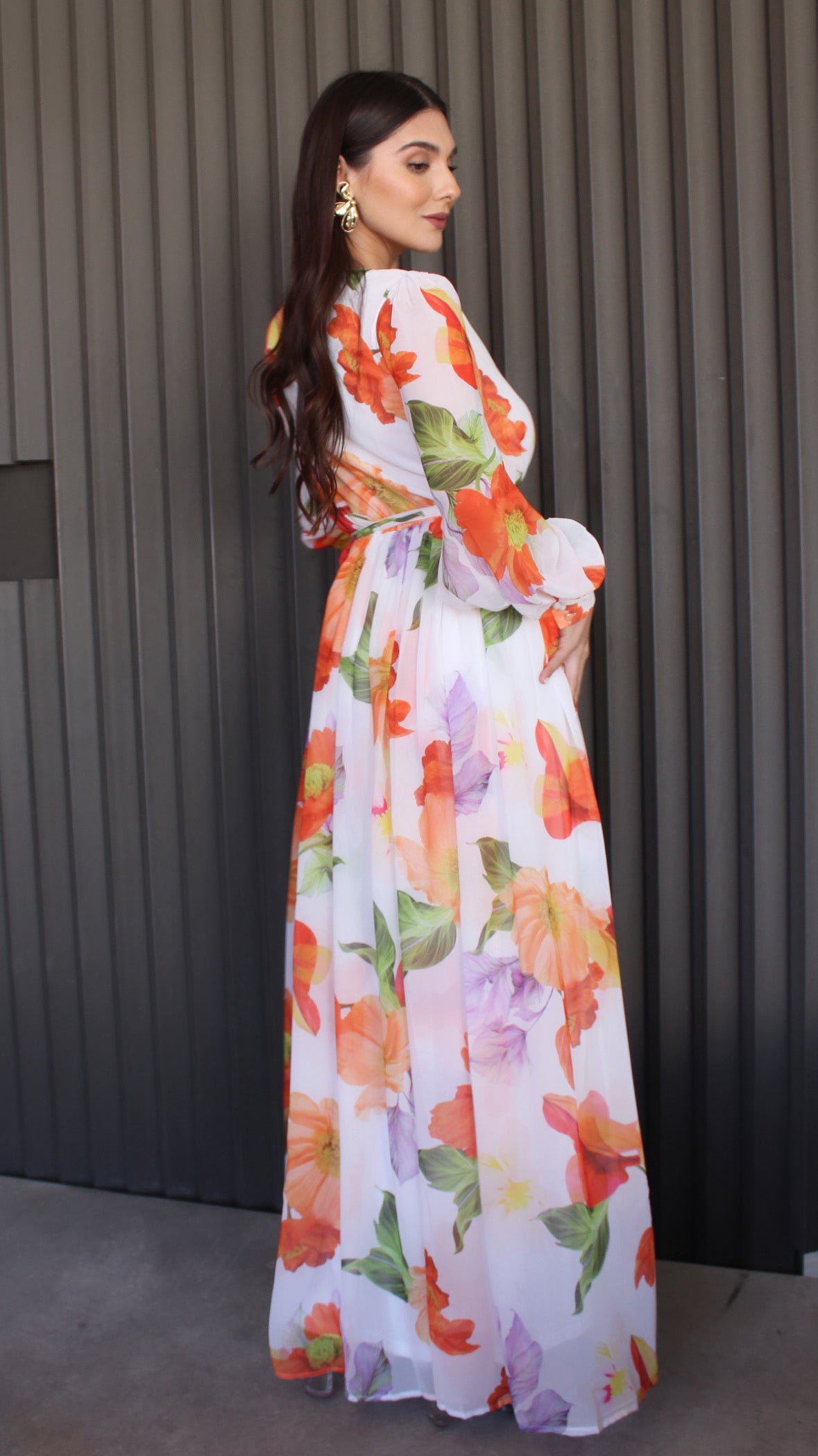 MAXI VESTIDO BLANCO ESTAMPADO FLORAL