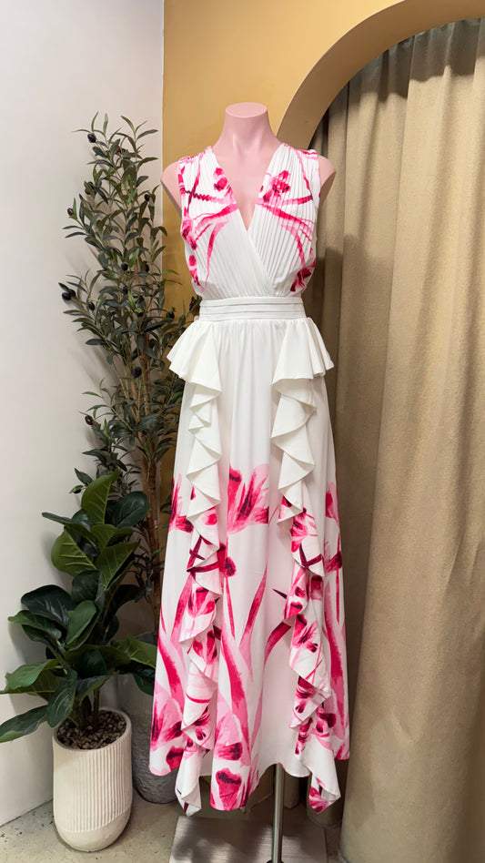 VESTIDO BLANCO ESTAMPADO