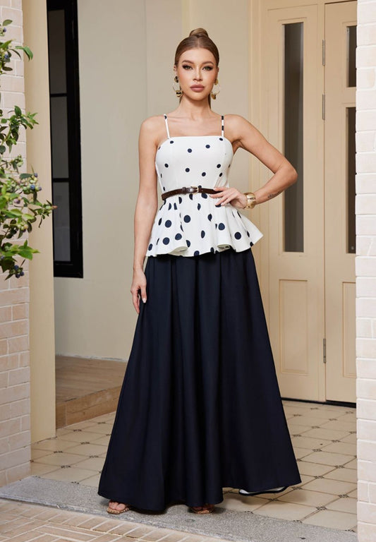 SET BLUSA Y FALDA CON CINTO