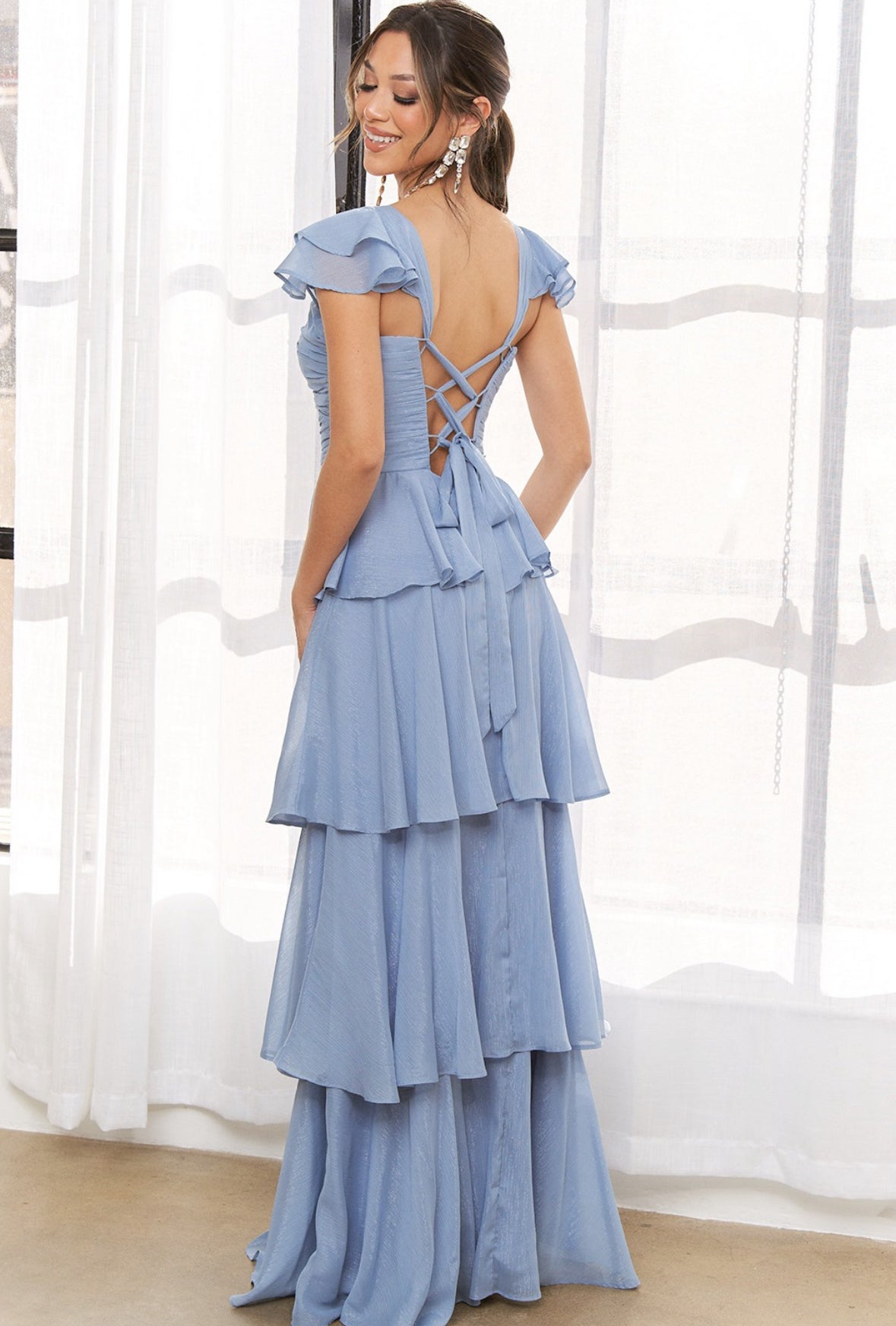 MM2898 VESTIDO AZUL DUSTY BLUE