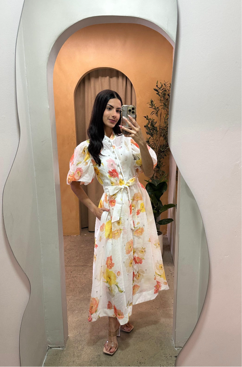 VESTIDO BLANCO ESTAMPADO