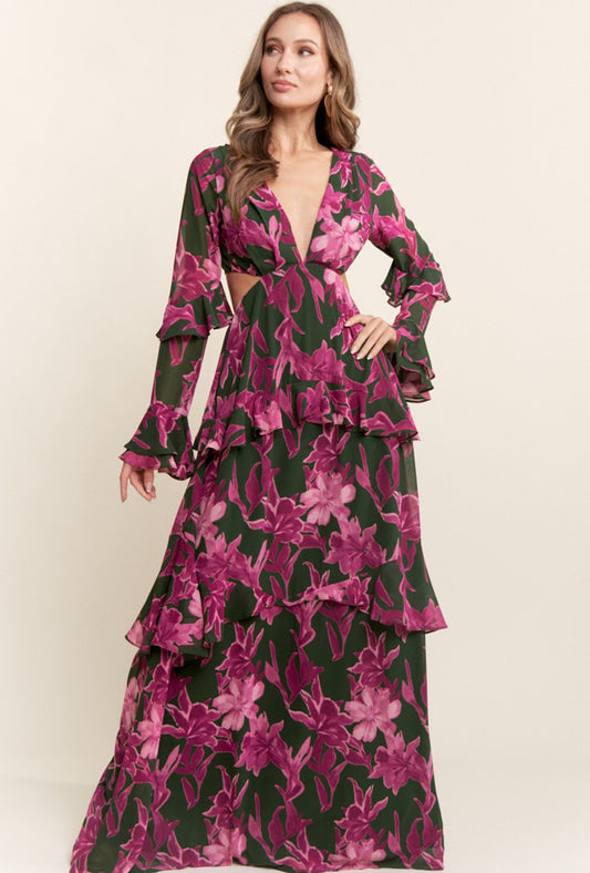 VESTIDO VERDE ESTAMPADO